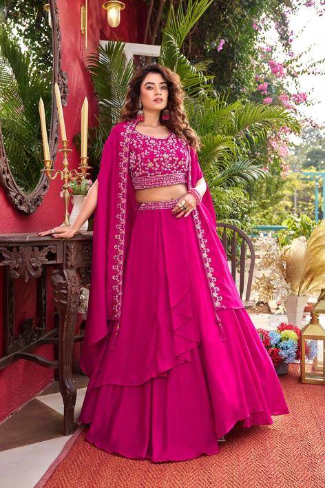 Ram 169 Vichitra Silk Pink Designer lehengha choli in Hydrabad
